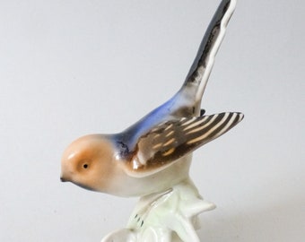 Vintage bird figurine,German Unterweissbach porcelain bird FREE SHIPPING