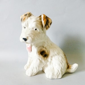 Vintage porcelain ,dog,terrier puppy,large animal figurine  FREE SHIPPING WORLDWIDE