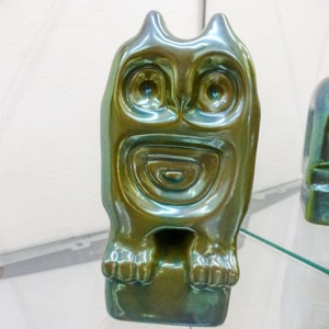 Vintage Zsolnay Eosin Porcelain Owl Statue: Hungarian Art Pottery