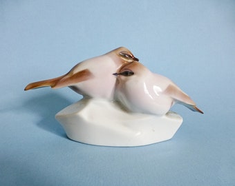 Vintage Hungarian Zsolnay porcelain bird figurine,titmouse  FREE SHIPPING+ Gift Jewelry