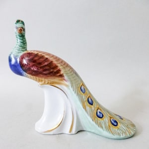 Vintage Peacock figurine,Vintage Hungarian porcelain bird figurine FREE SHIPPING WORLDWIDE