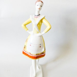 Vintage Hollohaza Porcelain Figurine: Hungarian Folk Dancer