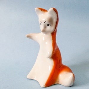 Vintage russian porcelain fox figurine,fox statuette,pottery fox FREE SHIPPING WORLDWIDE