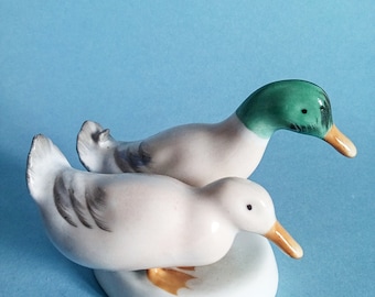 ヴィンテージ ホロハザ 磁器製 白鳥の像：ハンガリーの鳥の置物