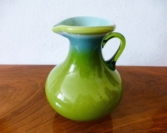 Antique green glass jug,antique vase,antique  home decor FREE SHIPPING+ Gift Jewelry