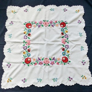 Doily FREE SHIPPING Handembroidered large tablecloth,Hungarian doily