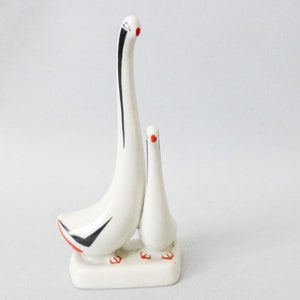 Vintage Art Deco Porcelain Goose Figurine: Hungarian Bird Decor (4.75&quot;)