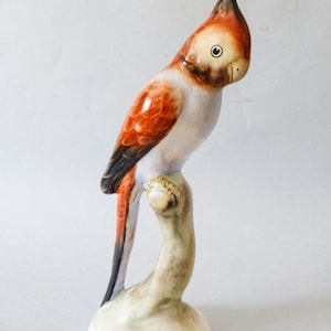 Vintage Hungarian Porcelain Parrot Figurine