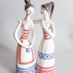 Large,Vintage Hollohaza ,art deco style  porcelain ladies,gossip girls