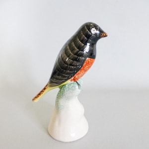 Rare vintage finch figure,Hungarian  porcelain bird  figurine,hand painted statuette FREE SHIPPING