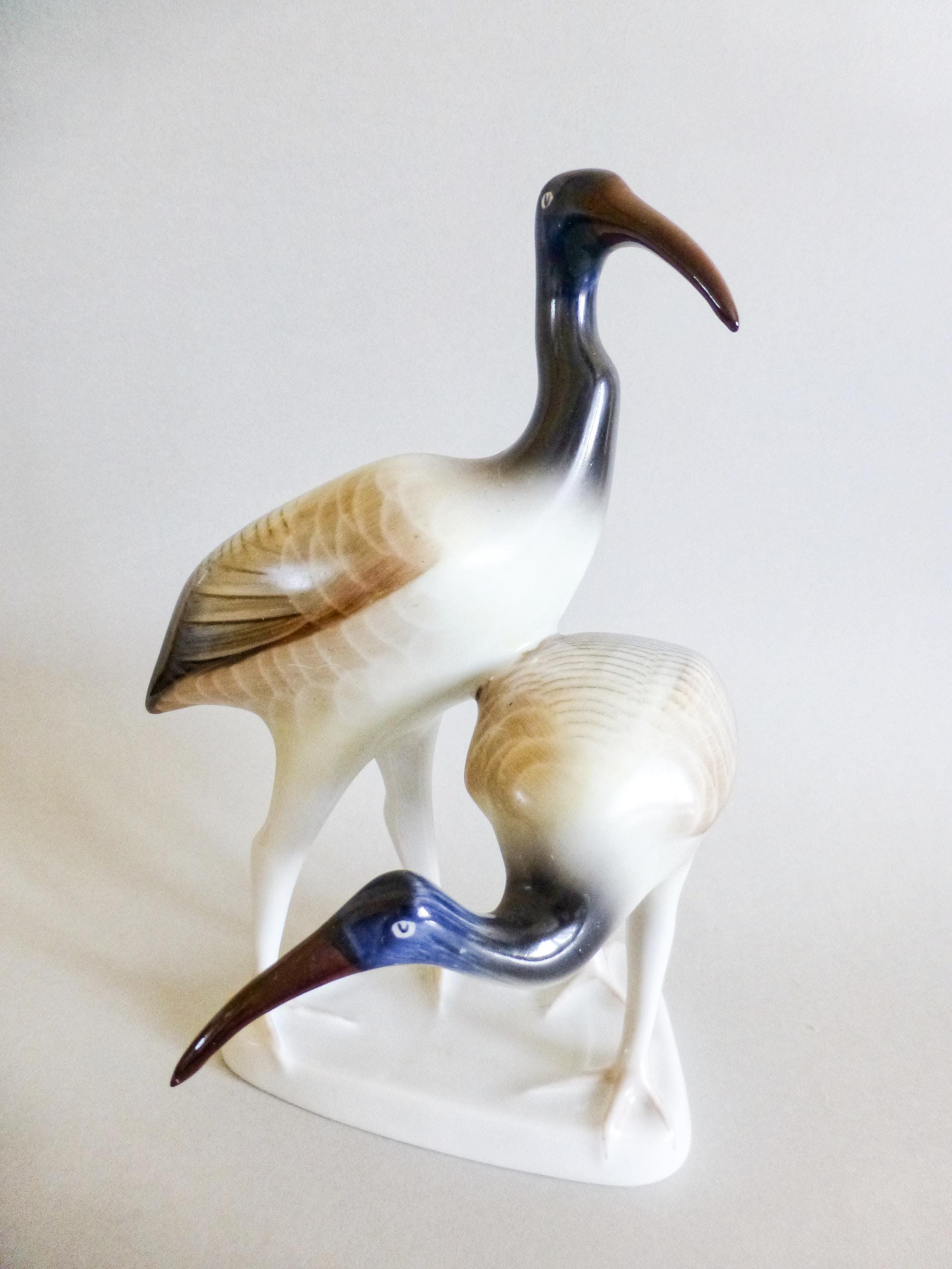 Vintage Hollohaza Porcelain Crane Couple Figurine - Etsy