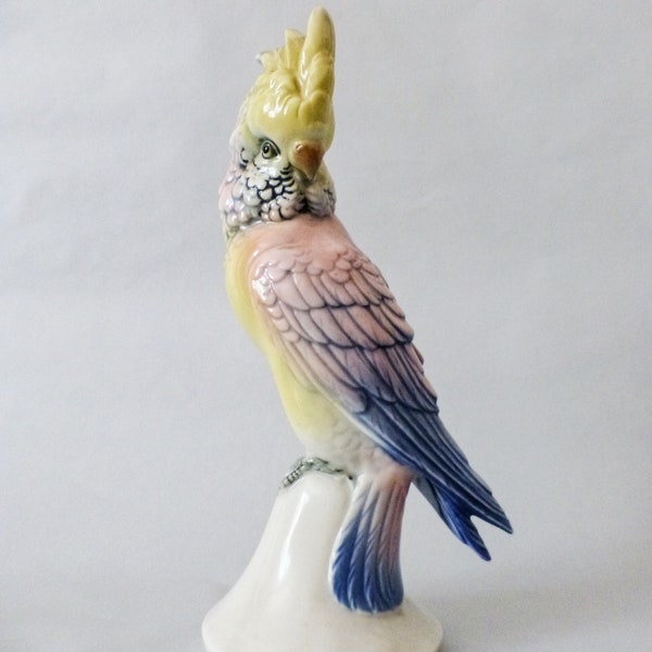 Antique Volkstedt parrot,cockatoo statuette, vintage porcelain bird  figurine FREE SHIPPING+ Gift vintage jewelry