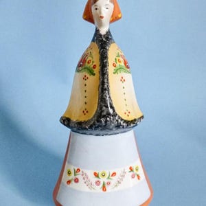 Vintage ceramic lady figurine,Hungarian porcelain lady,shepherd girl,vintage pottery,Mid-Century statuette FREE SHIPPING