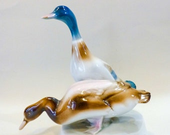 Vintage Zsolnay mallard couple figurine FREE SHIPPING+ Gift Jewelry