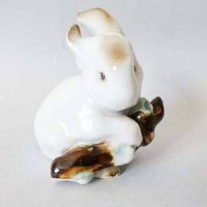 Vintage Zsolnay Porcelain Bunny Figurine: Hand-Painted Hare Statuette