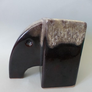 Mid Century Modern Pottery Elephant Vase: Handmade Ceramic Decor
