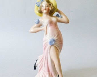 Antique ballerina,Art Deco Porcelain ballerina,dancing figurine, porcelain dancing lady FREE SHIPPING+ Gift Jewelry