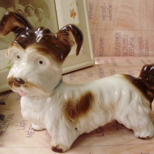 Vintage Hand-Painted Porcelain Terrier Figurine