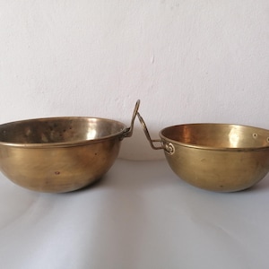 Antique Solid Brass Bowls: Vintage Baking Set
