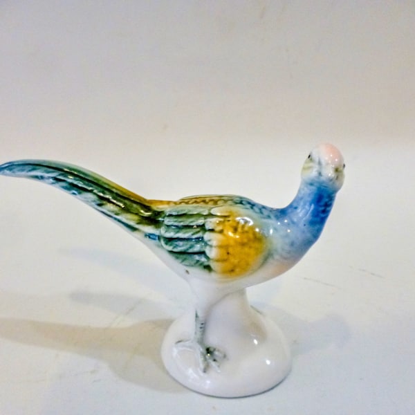 faisan vintage en porcelaine de Volkstedt, oiseau en porcelaine livraison gratuite