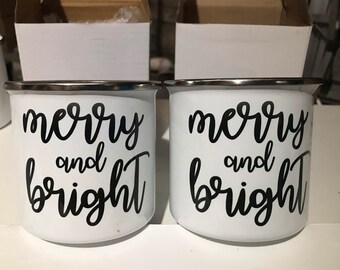 Second Cut - Merry Christmas Campfire Mug - Enamel Mug - Coffee - Tea