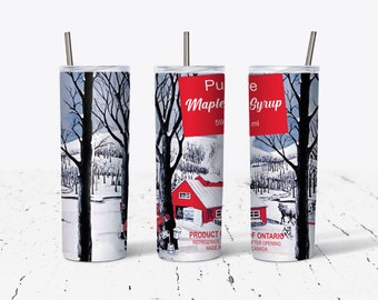 Made In Ontario Maple Syrup Can Travel Mug Digital Download - Maple Syrup Lover - Mennonite Maple Syrup - Skinny Tumbler - 20 oz