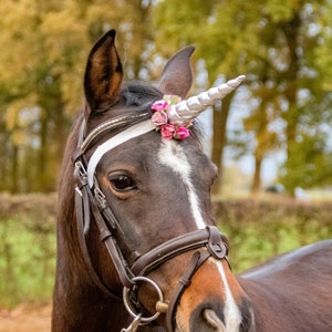 Zilver unicorn horn for horse, flower unicorn horn pony, fantasy unicorn silver, support brooke hospital charity unicorn, gift for her