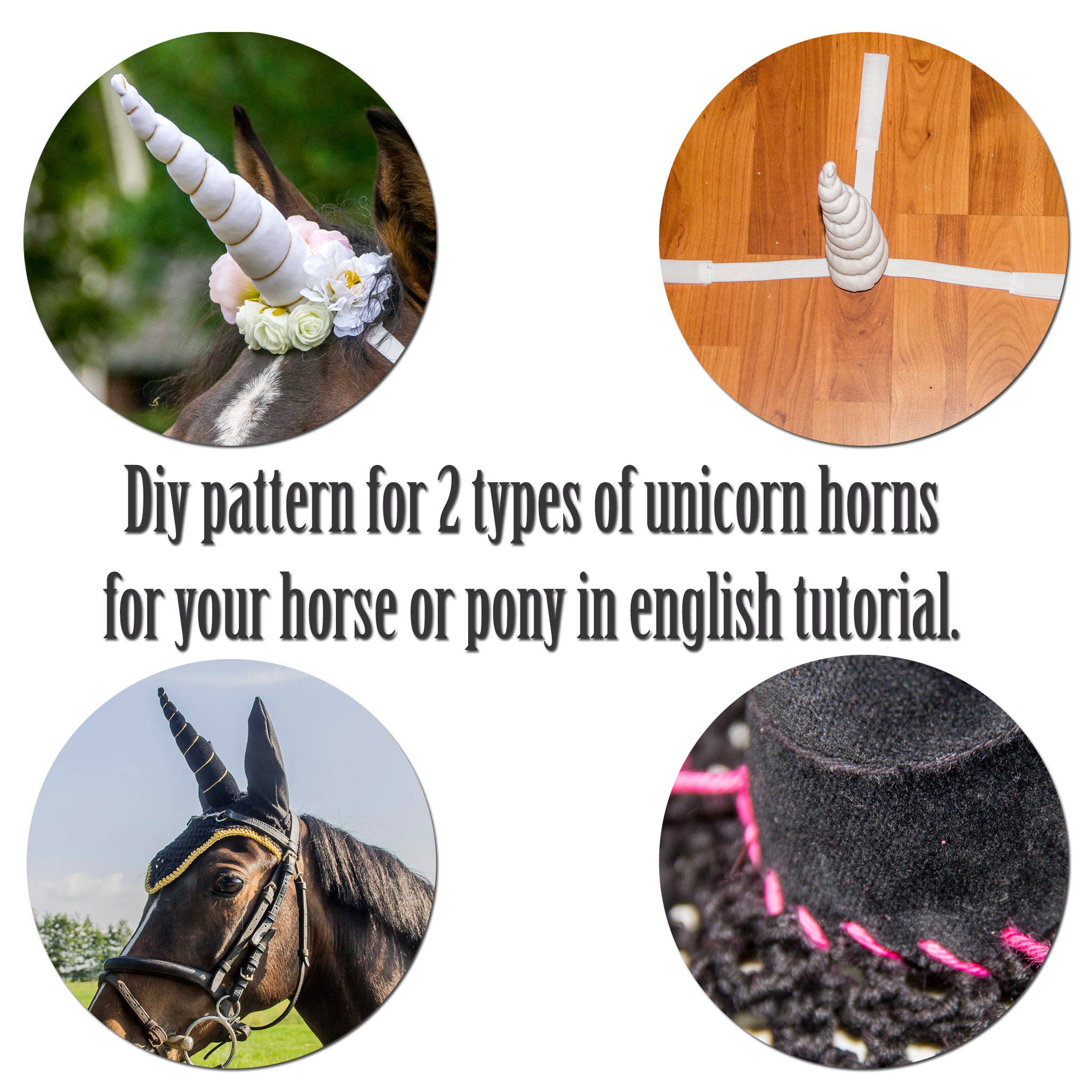 Diy unicorn horn tutorial horse flybonnet uincorn pattern - Etsy Nederland