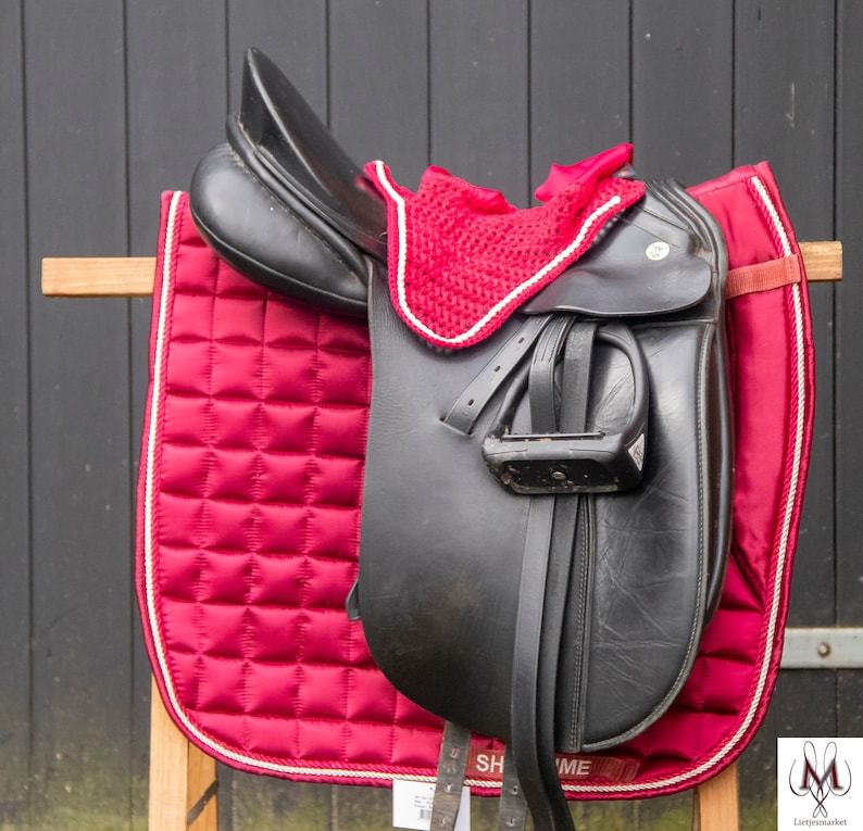 Burgundy red saddle pad saddle pad red dressage saddle pad Etsy