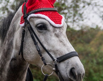 Netproshop Pferde Weihnachtsmütze Rot - Zipfelmütze Mit Weichem Kunstpelz Für Festlichen Look
