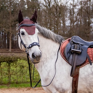 Chocolate brown saddle pad in dressage or jumping style,  saddle pad dark brown, hunter jumper horse tack, glossy dark brown saddle pad