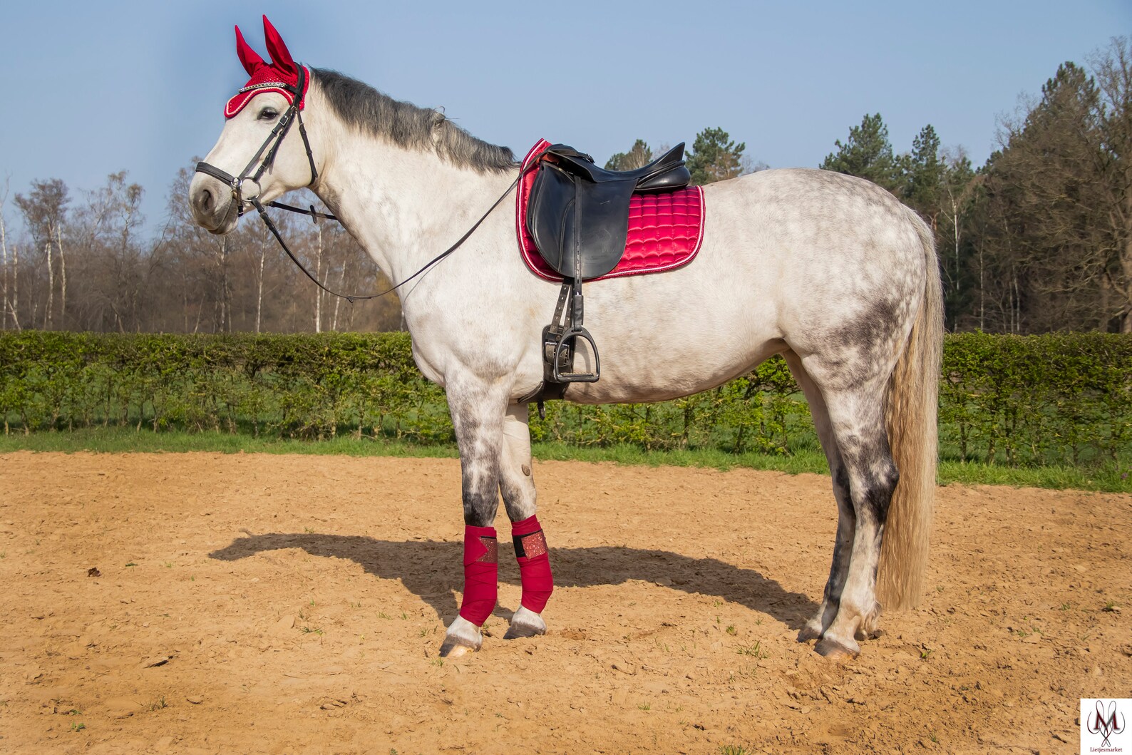Abbylike 6 Pcs Christmas Holiday Santa Leg Wraps With Faux Fur Trim Holiday Santa Horse Hat All Purpose Santa Saddle Pad For Christmas Horse Costume Accessories P 49753867