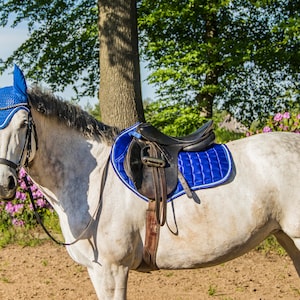 Royal blue saddle pad,  saddle pad blue, dressage saddle pad horse, glossy royal blue