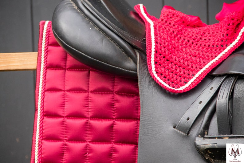 Burgundy red saddle pad saddle pad red dressage saddle pad Etsy