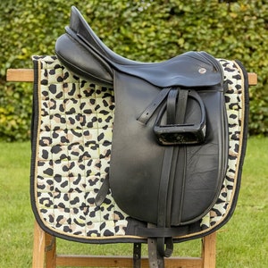 leopard print saddle pad, dressage and jumping saddle pad