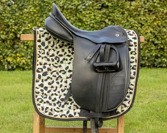 leopard print saddle pad, dressage and jumping saddle pad