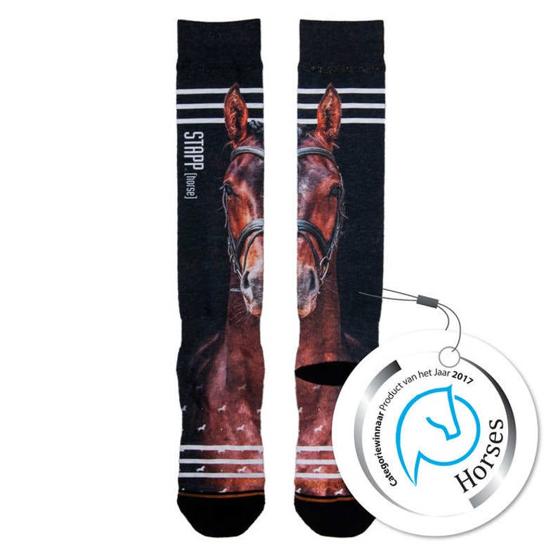 jumper horse stock row socks stockings pony trendy stockings Knee stockings with print stapp horse socks horse row socks with image