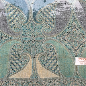 Festival Shawl/Wrap/Scarf/Light Green, Cream, Dark Blue, and Grape w/ Gold fringe/Festival Fashion/Exquisite