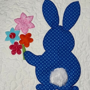 Easter Quilted Table Runner, Fun Bunnies! Colorful, Adorable, Cute, Cheerful, Modern, Ready to Ship Now, Handmade in USA, Free Shipping