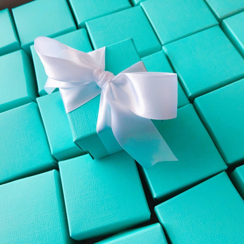 Bridal Shower Favor Box Breakfast at Blue Party Gift Box with PRE-CUT ribbon Robin Egg Blue Favor Boxes