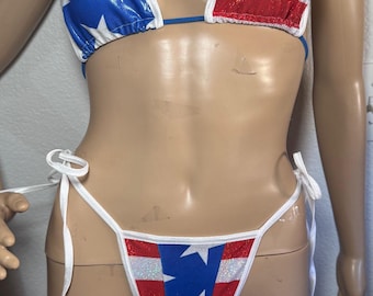 Full Thong 4th of July Bikini set