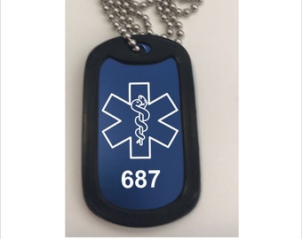 EMT Paramedic // Dog Tag Necklace // Emergency Medical Technician // Emergency Medical Services // Medic // Great Child's Gift