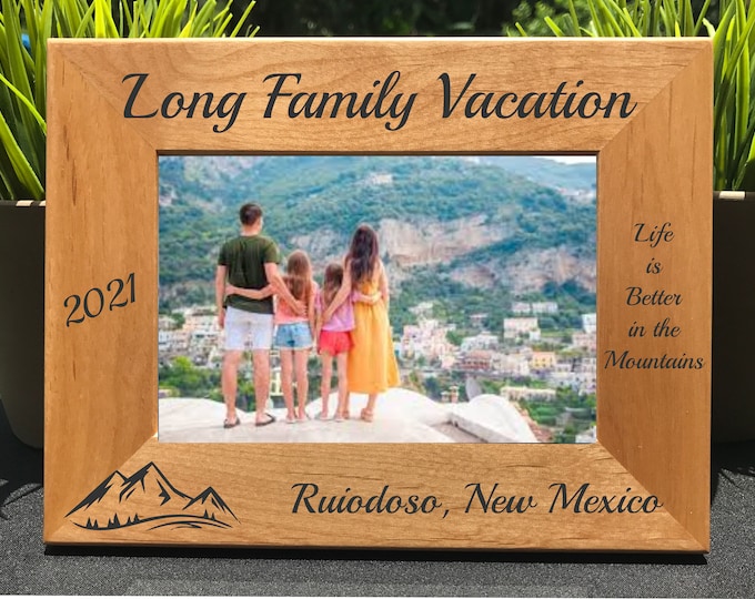 Family Mountain Vacation // Life is Better in the Mountains // Personalized Engraved Photo Frame