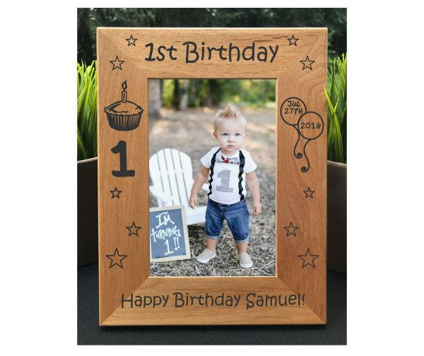 First Birthday // Personalized Engraved Photo Frame // Picture Frame