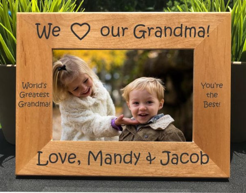 I Love my Grandma // Personalized Engraved Photo Frame // image 1