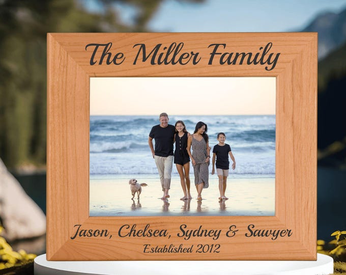 Custom Engraved Family Picture Frame | Personalized Photo Frame Gift