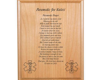 Personalized Engraved_8"x10"_EMT / Paramedic_Prayer Plaque_EMS