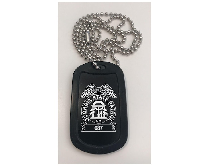 Police // Dog Tag Necklace // Sheriff // Trooper // Agent // Detective // Deputy // Child Gift