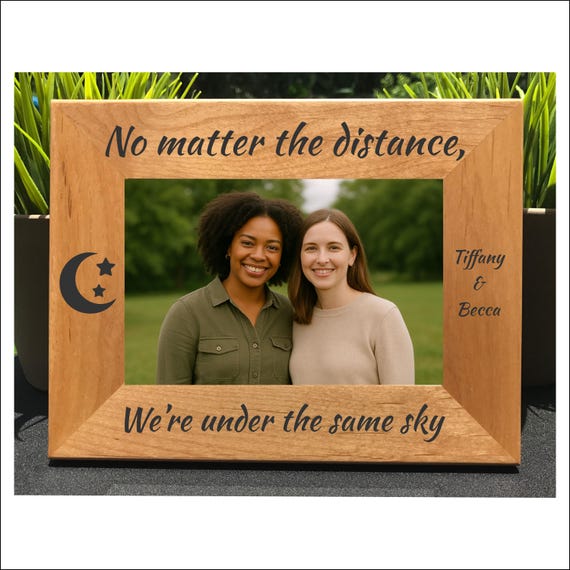 Custom Engraved Long Distance Frame | Personalized Photo Frame Gift