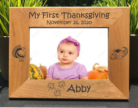 My First Thanksgiving // Personalized Engraved Photo Frame // Picture Frame